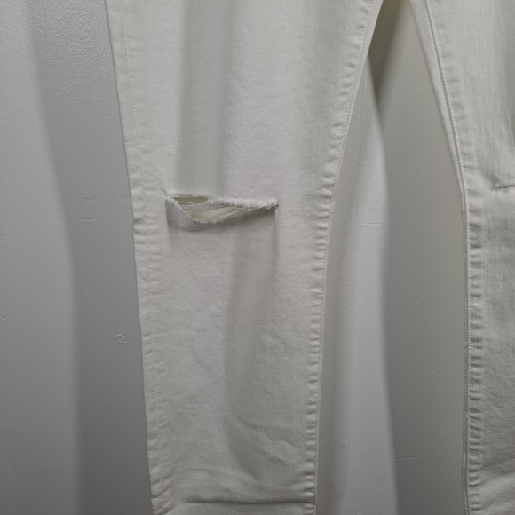 NWT Lucky Brand Brook Straight Mid Rise Slim Fit Distressed white Jeans … - Picture 6 of 16